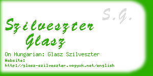 szilveszter glasz business card